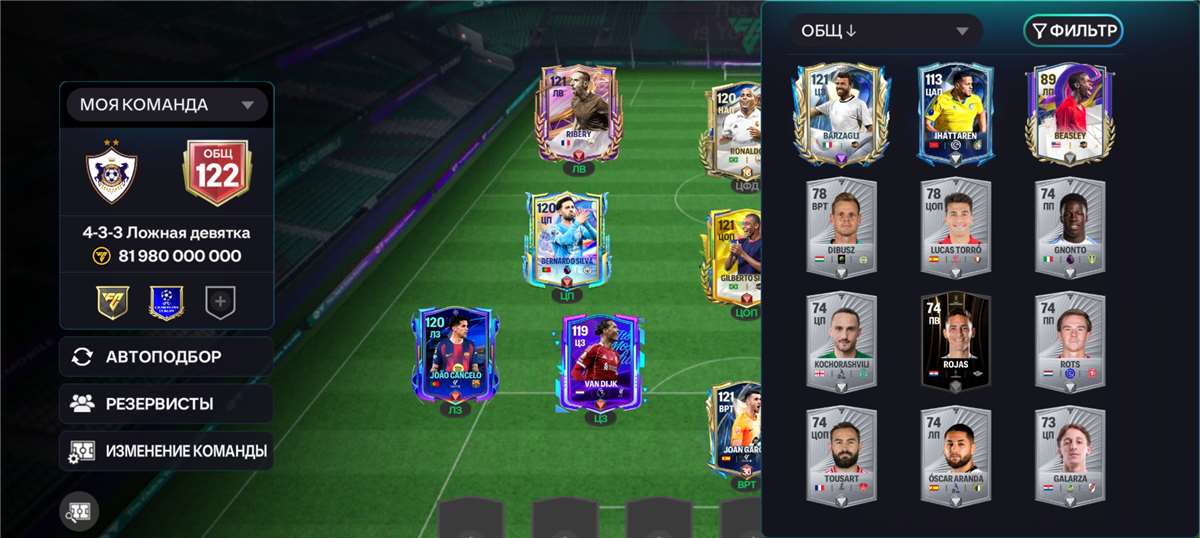 продажа аккаунта к игре FIFA Mobile
